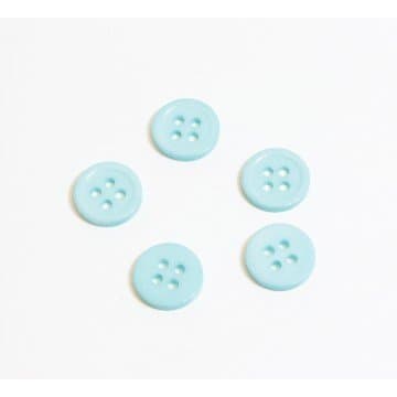 X5 Buttons 4 Hole Round Resin 11 mm Sewing – Plain Turquoise