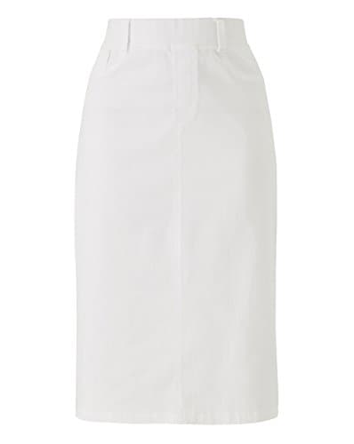 Simply Be Womens Plus Size Pull-On Stretch Denim Tube Skirt in White 32