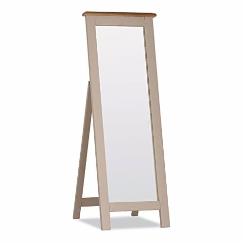Elegant Oak Ventry Cheval Mirror, Wood, Grey