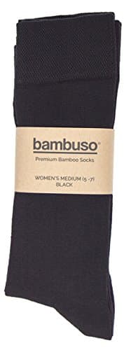 Bambuso Original 3-Pack Women's Bamboo Socks Black Medium