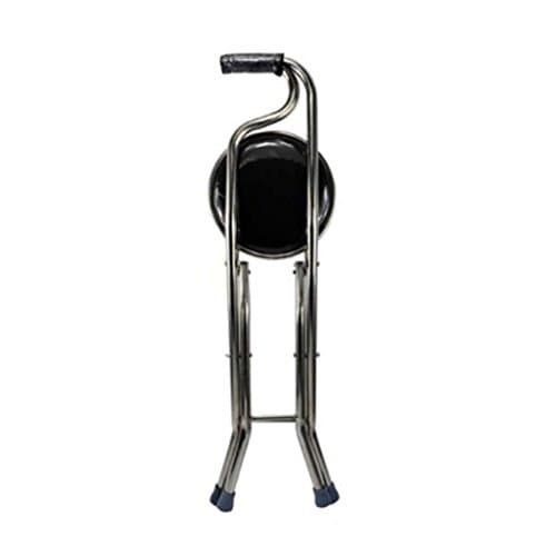 MOXIN Cane seat walking stick seat canes three-legged stool chairs for the elderly the elderly walking stick stool , a , four s black stool