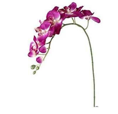 Danapp Simulation single branch 8 small moth orchid simulation flower plastic fake flower flower (Dark purple)
