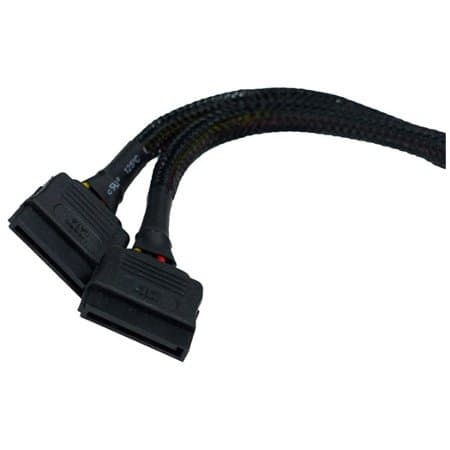 Phobya Strom/SATA Y-Kabel intern 4Pin Molex auf 2x SATA 15cm - Schwarz