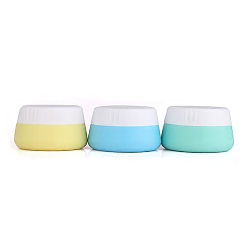 WOSON 3 Pack 20ml Silicone Travel Cosmetic Containers Set Empty Makeup Face Cream Jars Bottles