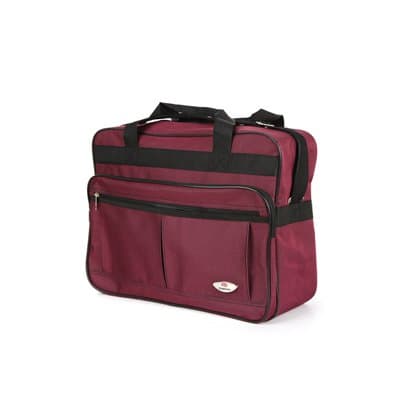 Fashion Essentials -Two pocket front Velcro handle binding Cargo Holdall Duffle Bag (burgundy)