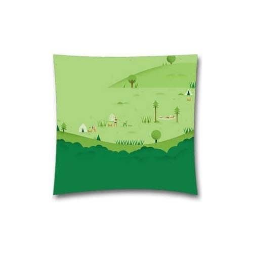 Generic Cotton &amp; Polyester Decorative Throw Pillow Case Cushion Cover Google Lollipop May Mountain Picnic Square 18"x18"