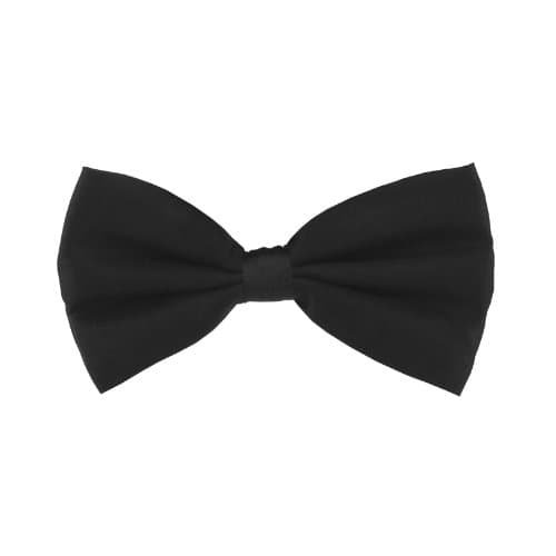Clip-on bow tie 12.5 cm x 7 cm with adjustable Bow and Clasp, black, 12.5 x7 cm