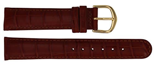 Citime Brown Leather Band Replacement, Alligator Pattern, Pin Clasp, 18mm Strap _ B18BroItr84G