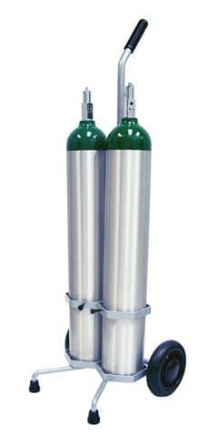 2 Cylinder D / E Oxygen Cylinder Cart by Responsive Respiratory