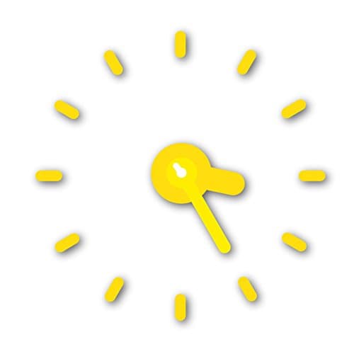 Funky Modern Stick on Wall Quartz Clocks (Yellow)