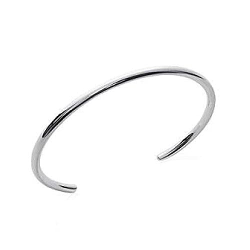 So Chic Bijoux© 925 Sterling Silver Smooth Open Bangle Bracelet Women Round Wire