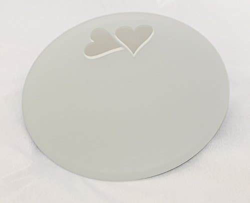 Round Mirror with Hearts Diameter 30 cm Satin