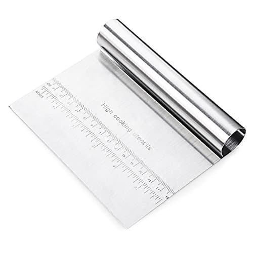 Ecombird Stainless Steel Pastry Scraper / Bench Scraper Chopper - Multipurpose Bench Knife with Measurement Makings - Best as Pizza and Dough Cutter