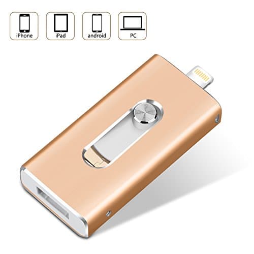 32GB iPhone Memory Stick USB Flash Drive External Storage, TPSON Lightning Micro USB 2.0 Stick 3 in 1 for iPad Apple IOS Mac Andriod Computers (32GB, Gold)