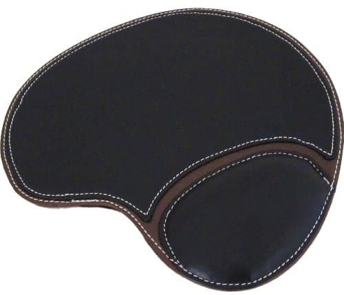 Jerry Black Leatherette Executive Mouse Pad with Wrist Rest Support - 10 Inch by Launch Innovative Products
