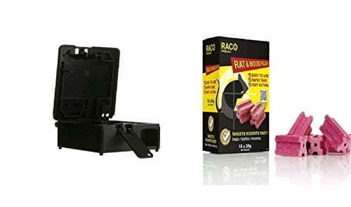 RAT MOUSE KILLER x 15 DIFE BAIT BLOCKS BY RACO WITH FREE TAMPER RESISTANT BAIT BOX &amp; KEY