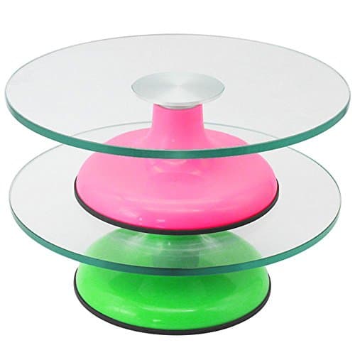 YI WORLD 12 Inch Rotating Cake Turntable , Pink