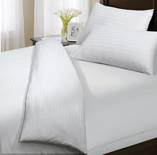 SUNSHINE COMFORTS® 5* EGYPTIAN COTTON 200 THREAD COUNT SATIN STRIPE CREAM 4XPILLOW CASES (2PACK) SPECIAL OFFER GREAT VALUE WITH QUALITY