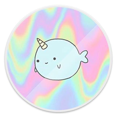 Unique Multi-Function Holder and Mounts,Expanding Stand Pop Grip Mount Socket for iPhone Cellphones Smartphones - Cute Cartoon Narwhal White