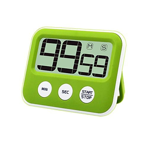 Digital Kitchen Cooking Timer, Jeasun Magnetic Kitchen Alarm Timer Cooking Timer Count Down with Large LCD Display Screen, Loud Sounding Alarm, Battery Operated for Cooking/School/Gym (Green)