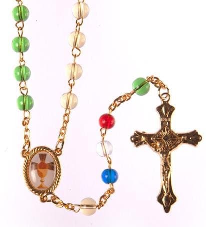 Rosary My First Holy Communion. Communion Present. Multi Coloured First Holy Communion Missionary Beads.Perfect Holy Communion Present.