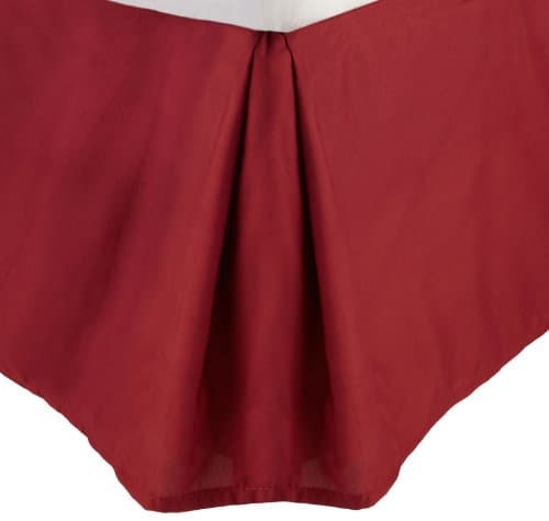 Lamma Loe Solid Tailored Bed Skirt/Dust Ruffle, King, Burgundy Red
