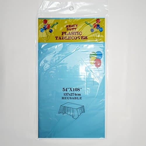UK Event Decor Single Oblong/Rectangle Plastic Tablecloth (Baby Blue)