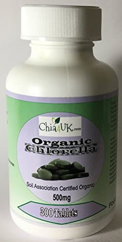 Organic Chlorella Tablets 300 per Bottle (500mg Pure Tablets)| Packaged in the UK by Chia4uk ltd| Top Quality|