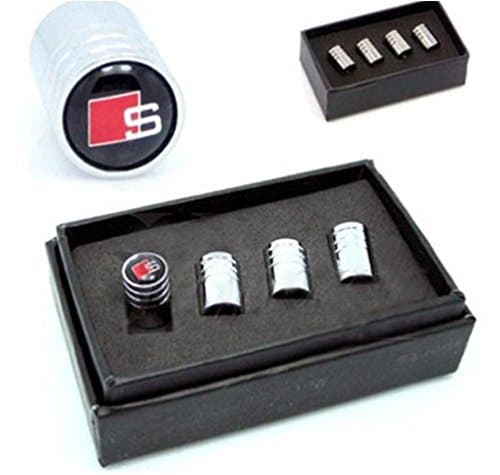 Audi S LINE Valve Dust Caps : Black
