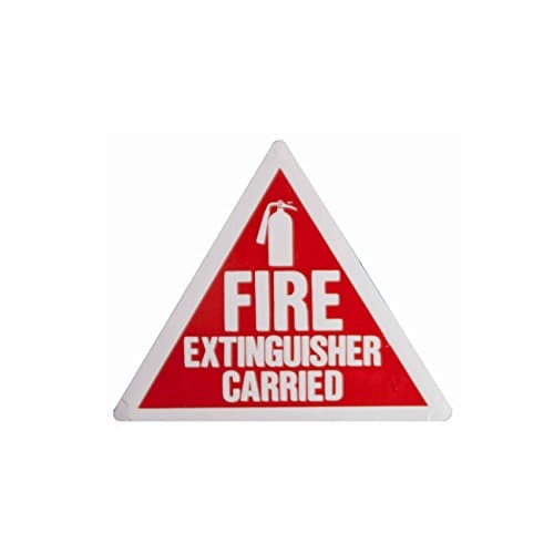 Fire Extinguisher Carried Reminder Warning Sticker Car Bumper Window Triangular