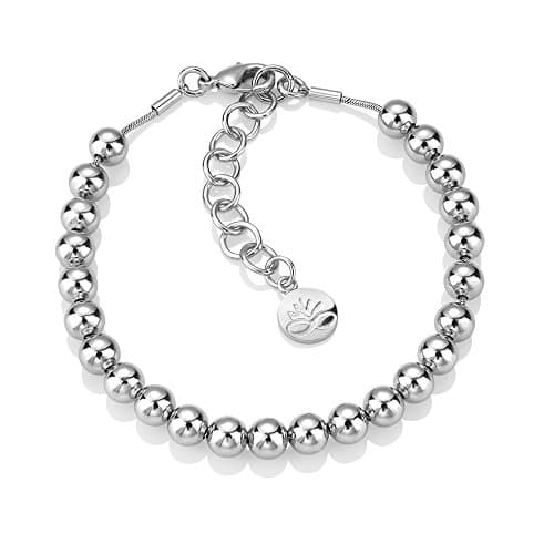 Newbridge Silverware Rhodium Plated Small Bead Bracelet