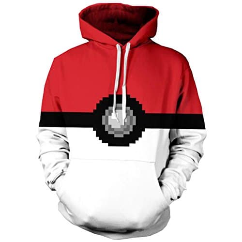 WTUS Women Colourful HD Pokemon Elf Ball 3D Printed Pullover Unisex Harajuku Long Sleeve Casual Sweatshirt Hooded