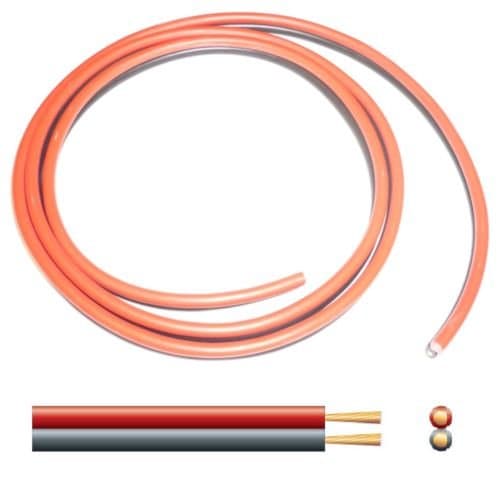 10 METERS 12 VOLT 15 AMP 2 CORE RED AND BLACK CAR BOAT POWER CABLE