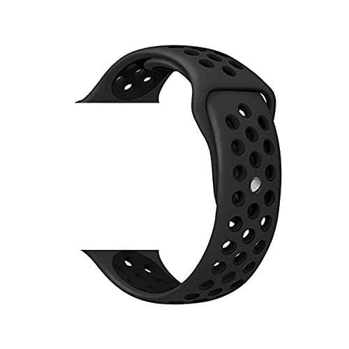 For Apple Watch Sport Band, Soft Silicone Quick Release Replacement Strap for Apple iWatch Series 1 Series 2 ZONEYILA (M/L 42mm, Light Black / Black)