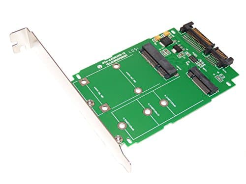 M.2 (NGFF) or mSATA to SATA Adaptor 3 with Low Profile Bracket and High Profile by Computer District