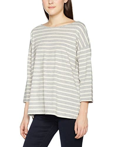 Great Plains Women's Take It Easy 3/4 Sleeve Tee T-Shirt, Grey (Pale Grey Mel/Latte Cream), 12 (Manufacturer Size:Medium)