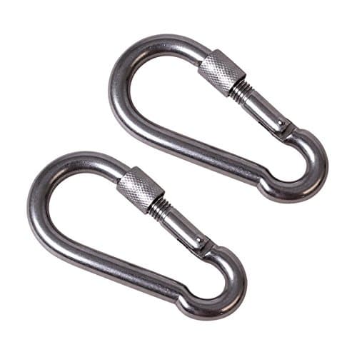 Two pieces stainless steel, type 304 carabiner hook snap, hook fire carabiner, suitable for swings hanging chair, hanging swing, hammock