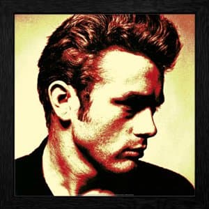 James Dean - Yellow Framed Print - 33x33cm