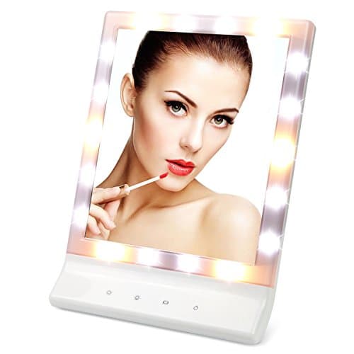 LED Makeup Mirror - Table Top Vanity Illuminated Cosmetic Mirror with 18 Light Bulbs，Wall mount mirror - Lighted Make Up Mirror Beauty Mirror for Tabletop, Travel, Shaving, Dressing