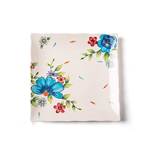 [creative] hand-painted ceramic square plate home dish plate dessert plate [western] steak fruit tray-A