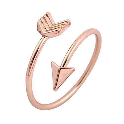 FINE ARROW RING in Rose Gold Plate - FREE Drawstring Gift Pouch - Open/Adjustable Wrap Ring