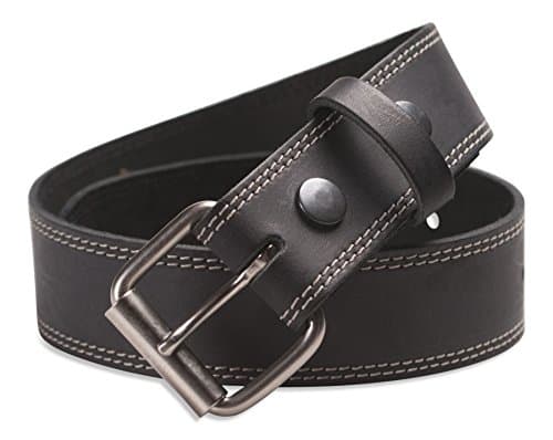 Hawkdale Men's Genuine Leather Belt With Strap On Press Stud Strap - 1.25" &amp; 1.5'' Width # 8R-F48-F65 [Black] [XL - 40" - 44" (101.5-111cm)]
