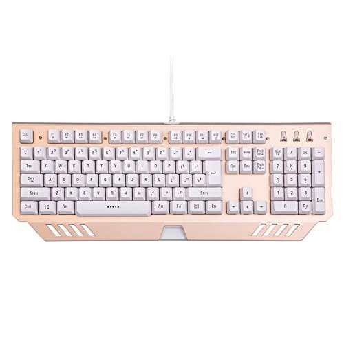 WM Emulational Mechanical 7-Color Adjustable USB Wired Metal Panel Backlit Gaming Keyboard K200W