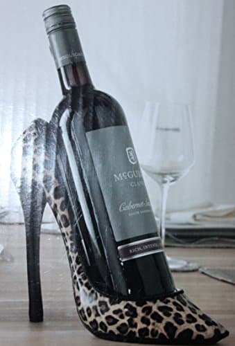 High Heel Shoe Wine Holder Leopard Print Design