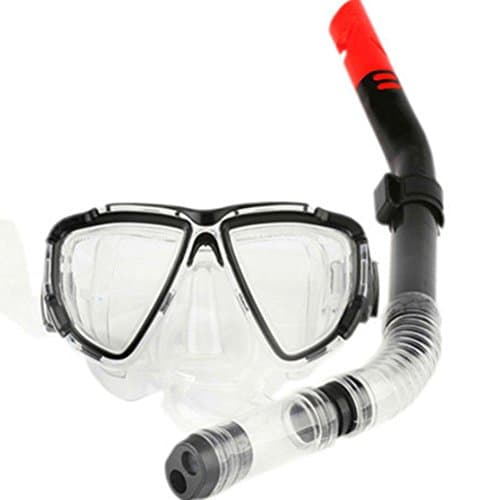 High-Quality Pc Flat Light Swimming Goggles Full Dry Breathing Tube Silicone Snorkeling Waterproof Mask, 003