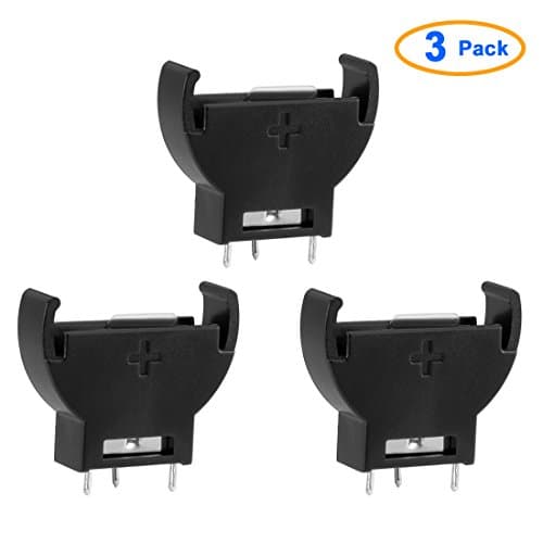 sourcing map 3Pcs Plastic Vertical Button Cell Battery Holder for CR/LIR2032 2025