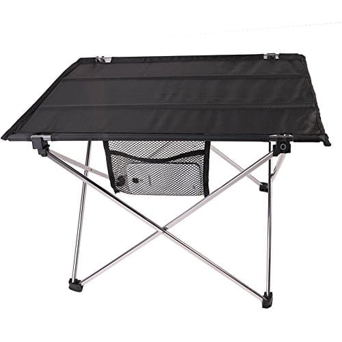 CJOY Folding Table, Ultralight Portable Lightweight Compact Design Camping Hiking Picnic Table with Carrying Bag (Silver)