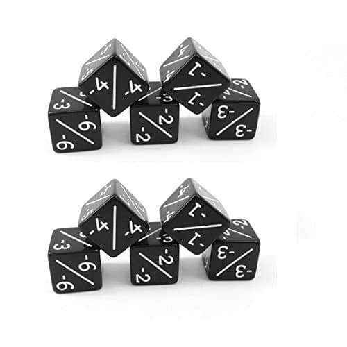 10x Negative Dice Counters Black -1/-1 for Magic: The Gathering / CCG MTG