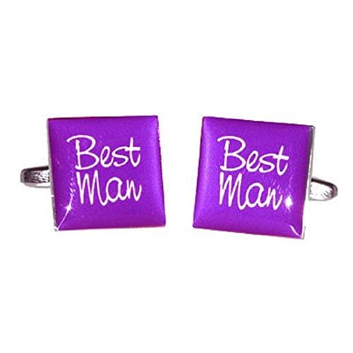 Best Man Purple Square Wedding Cufflinks