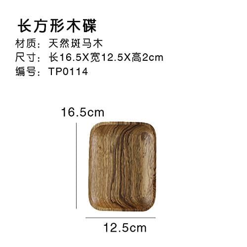 Wuyngg Trays, Logs, Cutlery, Coffee Shops, Cake Shops, Plates,Rectangular Wooden Dish 16.5*12.5*2Cm,10.5-35
